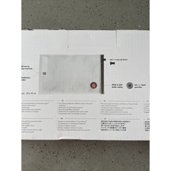 ZWILLING Fresh & Save Set 3-pc Vacuum Sealer Bag for Food, 2 1/4 Gallon UNOPENED - Picture 8 of 10